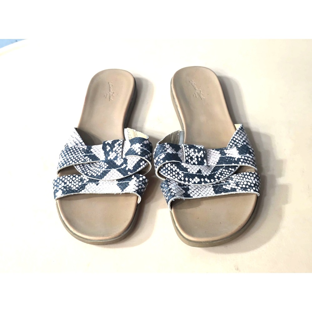 Universal Thread‎ Womens Gray Kenzie Snake Print Slip on Slide Sandals size 10